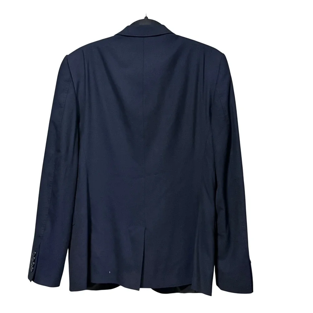 Zara Man Basic Mens Navy Blue Two Button Tailored Blazer Sport Coat Size 36